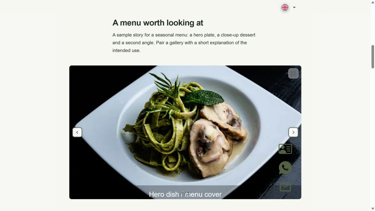 Food-Fotoserie im Luma-Demoportfolio